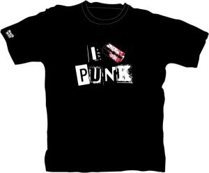 VINYL SHIRT - ROCK ON WALL, i love punk_black cover