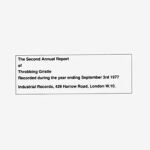 THROBBING GRISTLE, second annual report of... cover