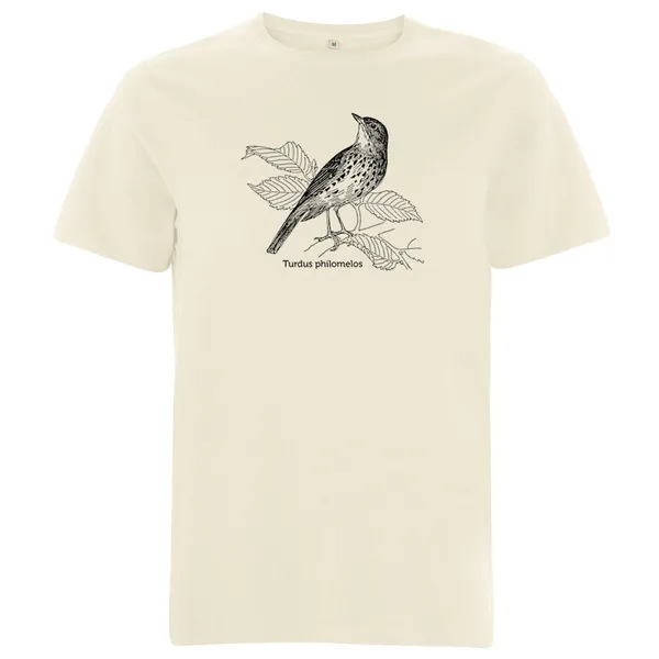 BIRDSHIRT – singdrossel (boy), natural (Textil)
