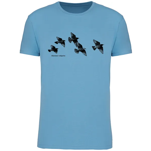 BIRDSHIRT – star (boy), cloudy blue heather (Textil)