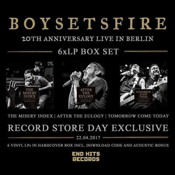 Cover BOYSETSFIRE, 20th anniversary live (RSD 2017)