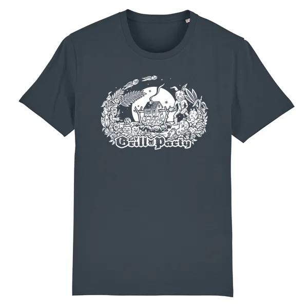 DIRK BONSMA – grill-party (boy), india ink grey (Textil)