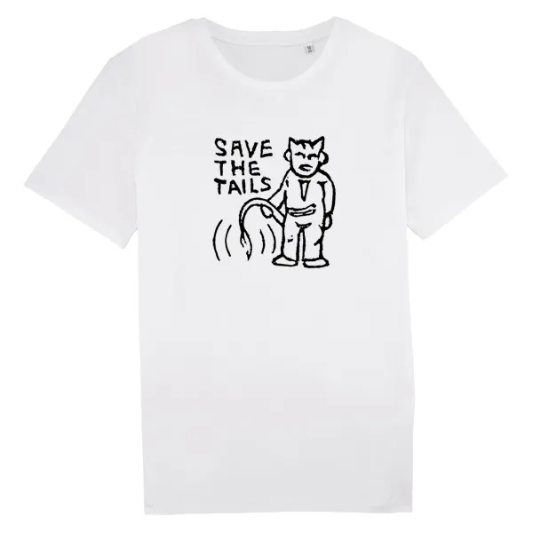 DIRK BONSMA – save the tails (boy), white (Textil)