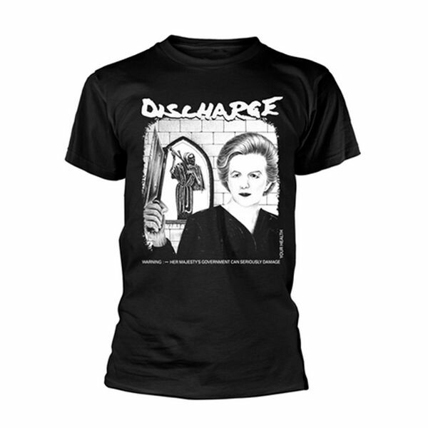 DISCHARGE – warning (boy) black (Textil)