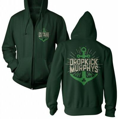 DROPKICK MURPHYS, anchor admat green (boy) forrest green zip-hood cover