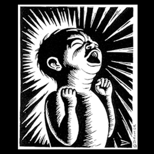 Cover ERIC DROOKER, crying baby (boy), black