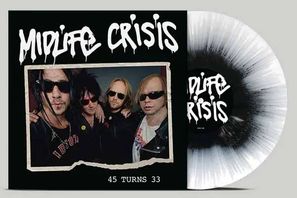 MIDLIFE CRISIS – 45 turns 33 (splatter black / white) (LP Vinyl)