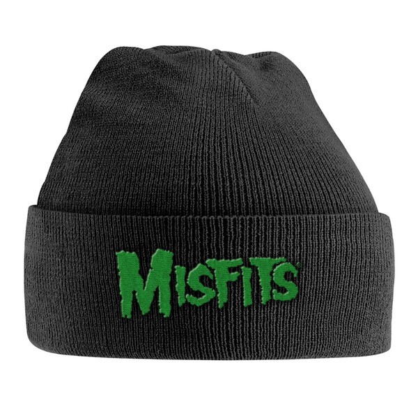 MISFITS, knitted ski hat green logo cover