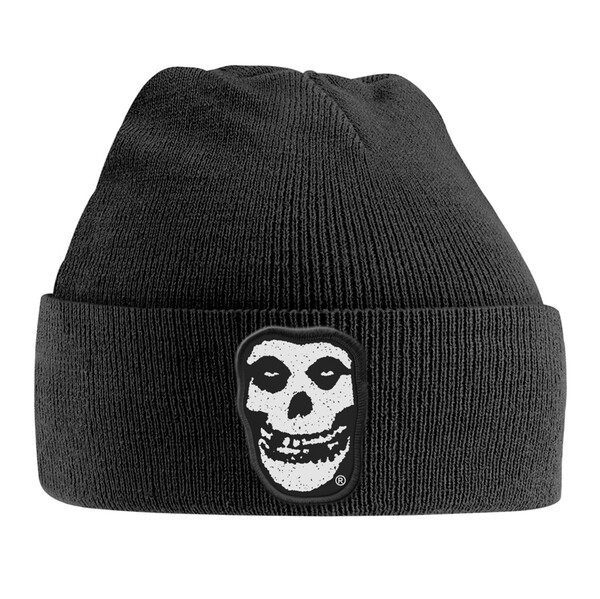 MISFITS, knitted ski hat skull patch cover