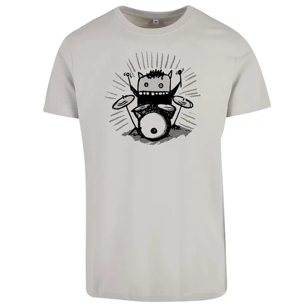 RAUTIE – drumming cat (boy), light asphalt (Textil)