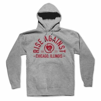 RISE AGAINST, classic arch (boy) heather gray hoddie cover