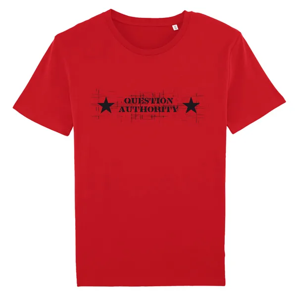 RISOM – question authority (boy), red (Textil)