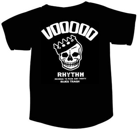 VOODOO RHYTHM – skull logo (girlie) (round neck) black (Textil)