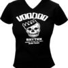 VOODOO RHYTHM – skull logo (girlie) (v-neck)black (Textil)