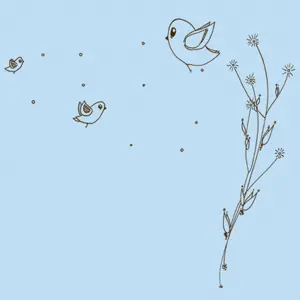 ZUM HEIMATHAFEN – birds (girl), burgundy (Textil)