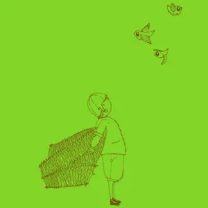 ZUM HEIMATHAFEN – birdshow (girl), green (Textil)