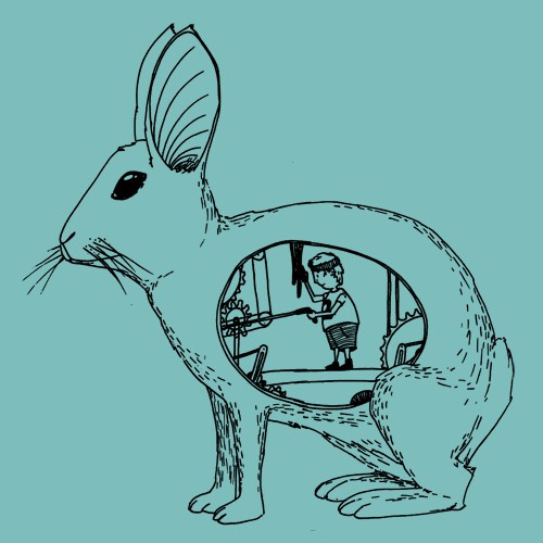 Cover ZUM HEIMATHAFEN, inside the rabbit (girl), coral