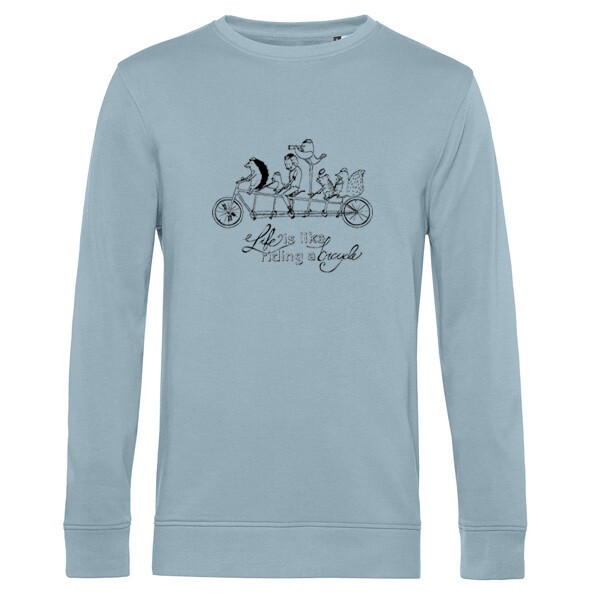 ZUM HEIMATHAFEN – life is like riding (sweater), blue fog (Textil)