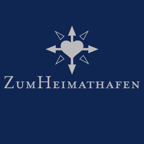 Cover ZUM HEIMATHAFEN, logo (girl), light navy